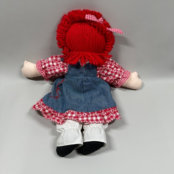 Raggedy Ann Doll, Red & White Gingham Dress, Blue Apron - Picture 4 of 4